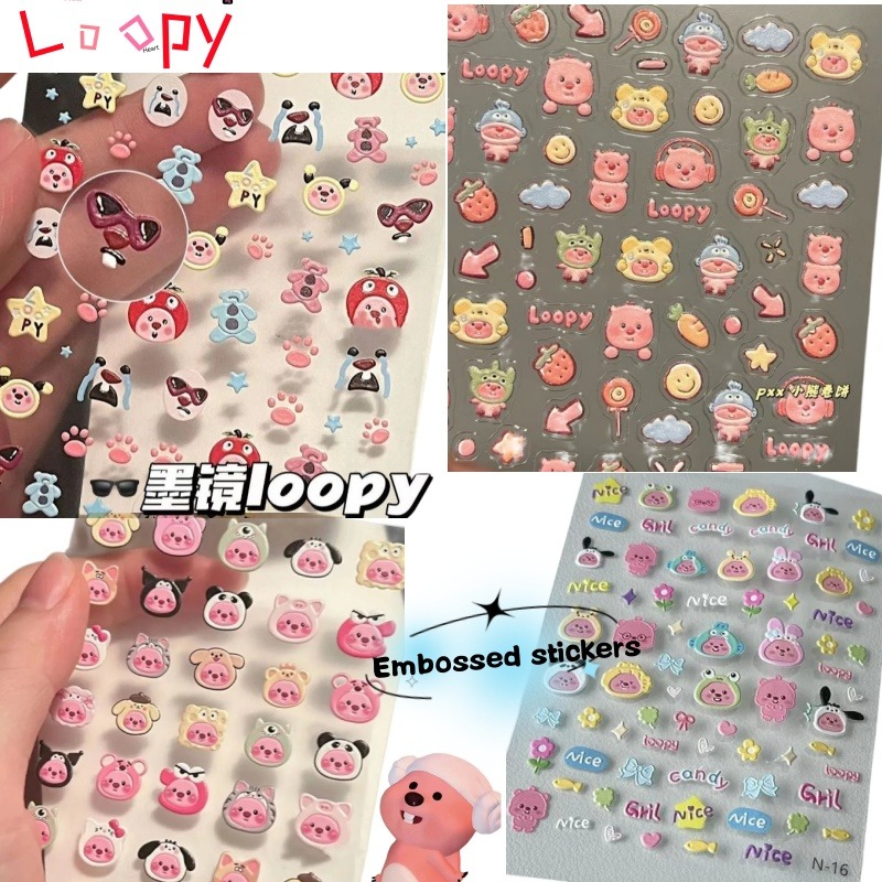3D Printing Design - Loopy 3D reliëfsticker, transparante DIY-sticker, schattige