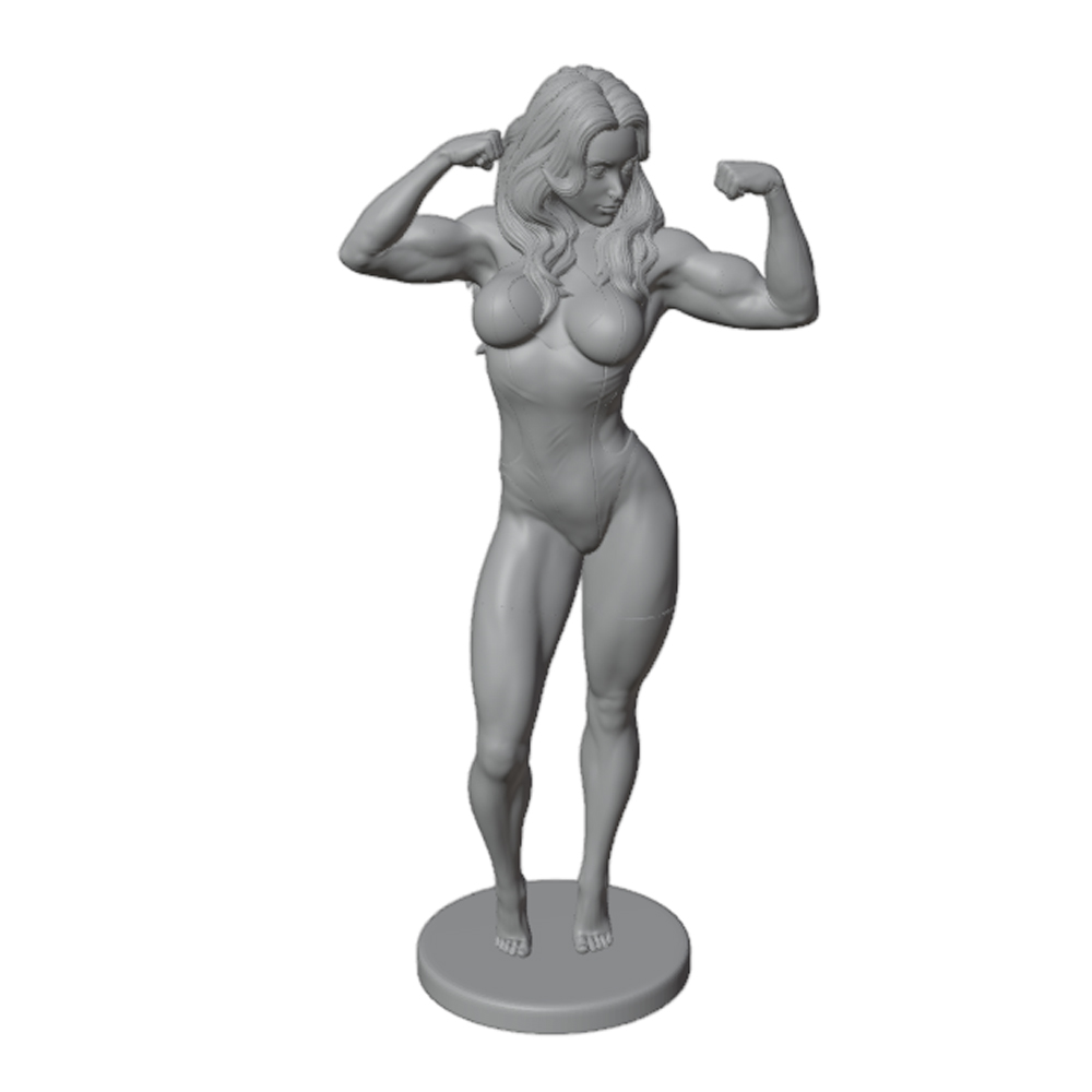 3D Printing Instructor - Sensuele fitnestrainer met lang haar, vrouwelijke