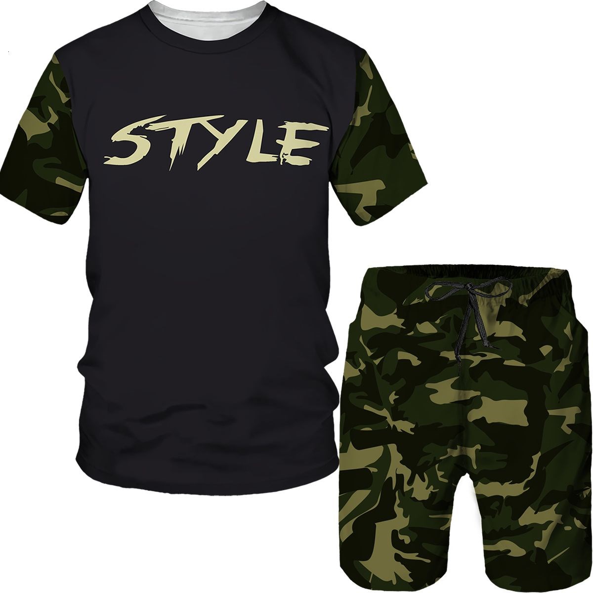 3D Printing Service - Camouflage Herenpakken Camo 3D Print T-shirts
