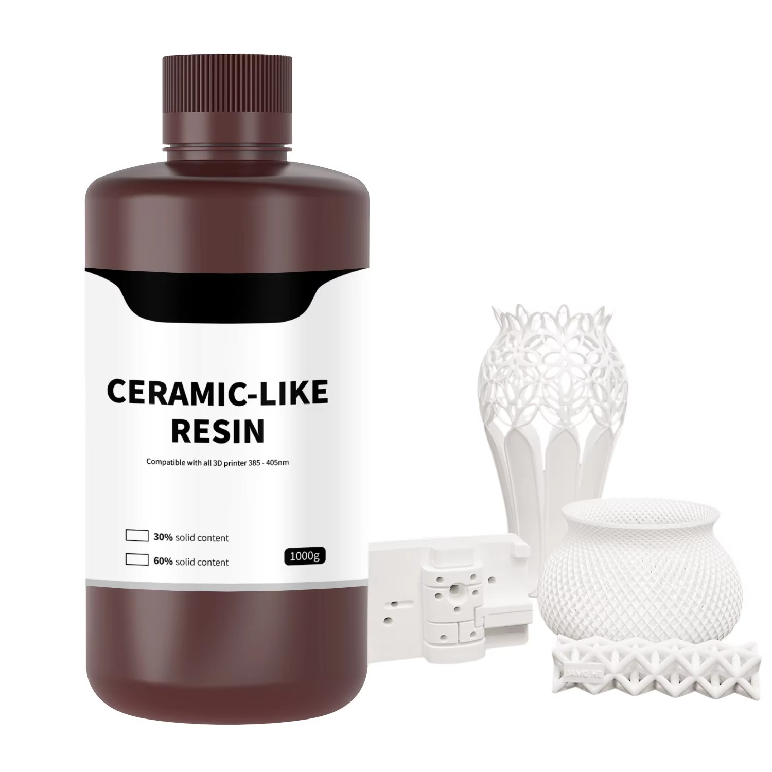 3D Printing High Temperature Materials - 1KG Hoge temperatuurbestendige UV-fotopolymeerhars Witte keramische